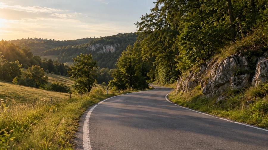Z Drnovic přes Račice — krajina na trase