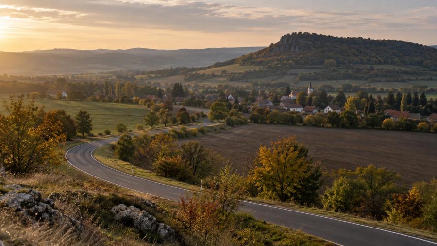 Džbánem od Loun — krajina na trase