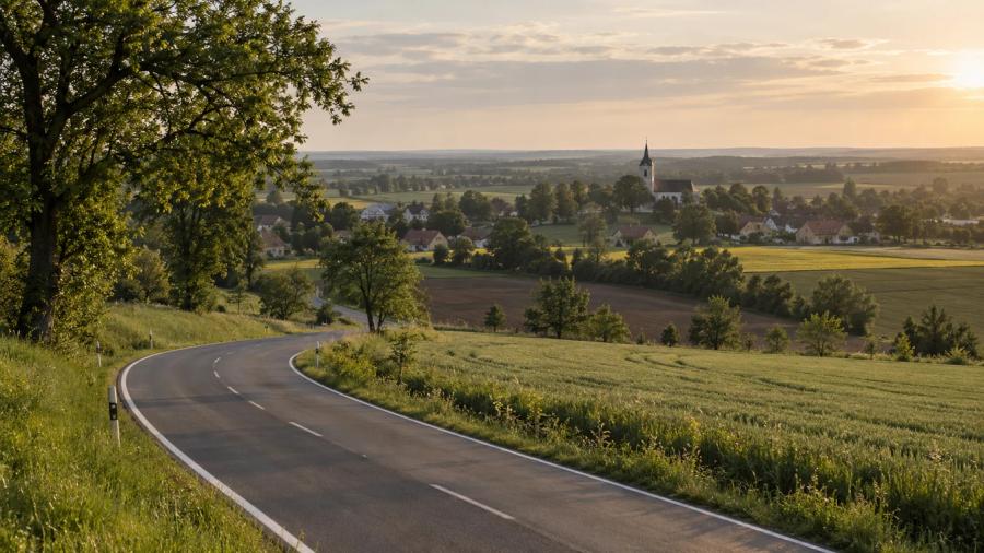 Vesnicemi Hlučínska — krajina na trase