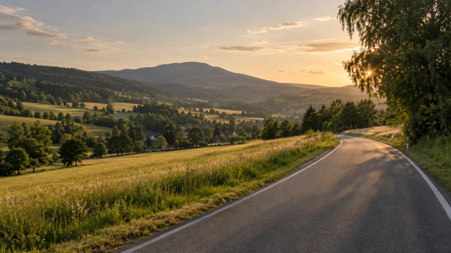 Podkrkonoším z Jilemnice — krajina na trase
