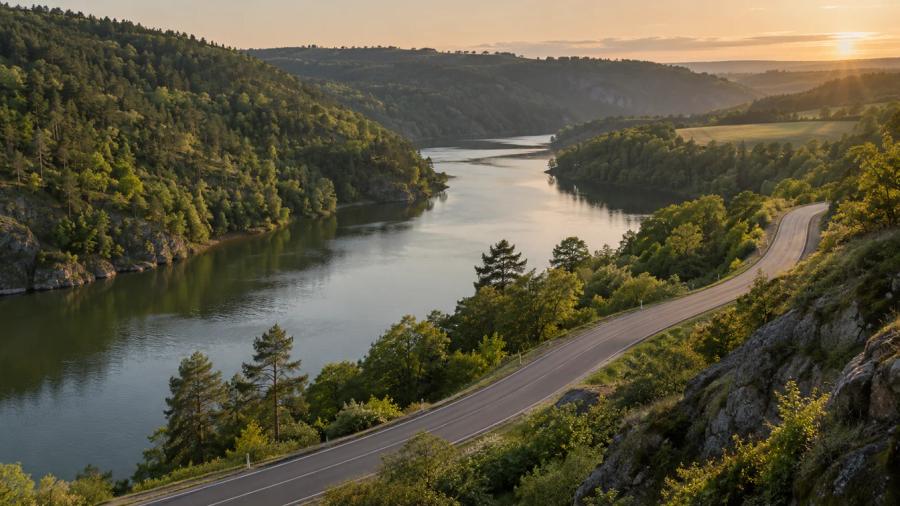 Bechyní a údolím Vltavy k Hluboké — krajina na trase