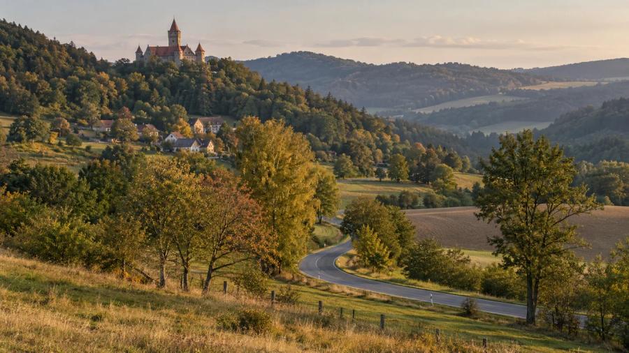 Z Litovle k Bouzovu a Mírovu — krajina na trase