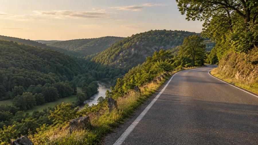 Podyjím z Mašovic — krajina na trase