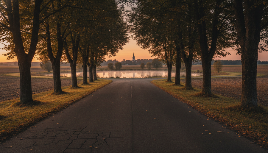 Únik do Polabí — krajina na trase
