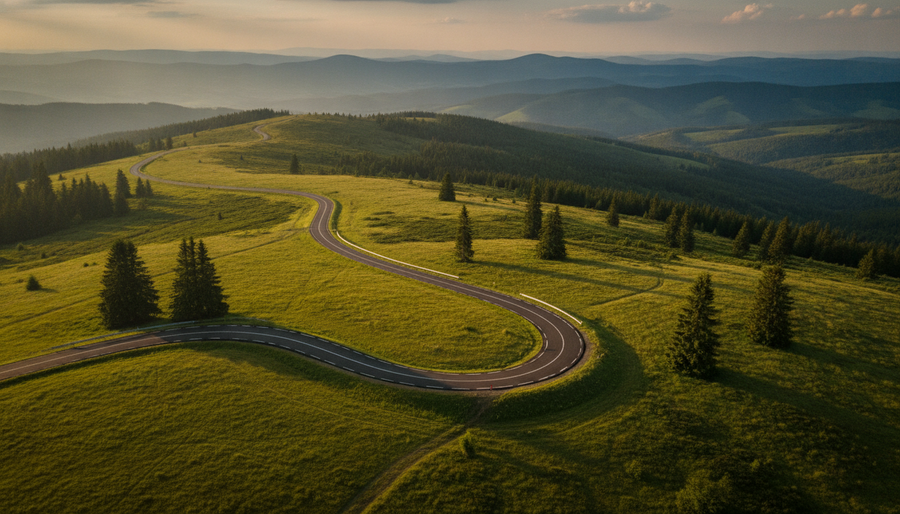 Soláň — krajina na trase