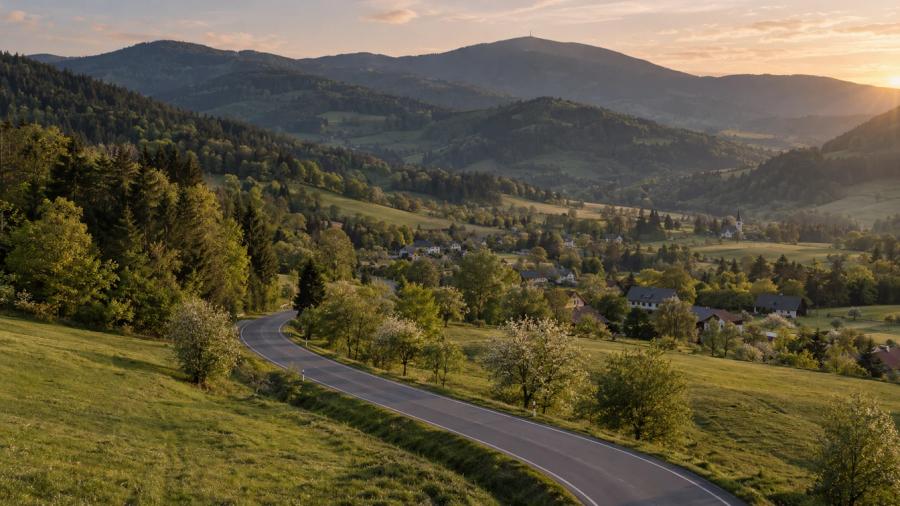 Pod Jeseníky do Zlatých Hor — krajina na trase
