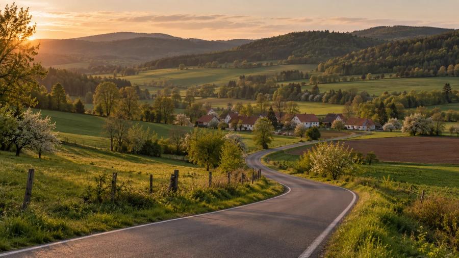 Pošumaví mezi Strakonicemi a Volyní — krajina na trase