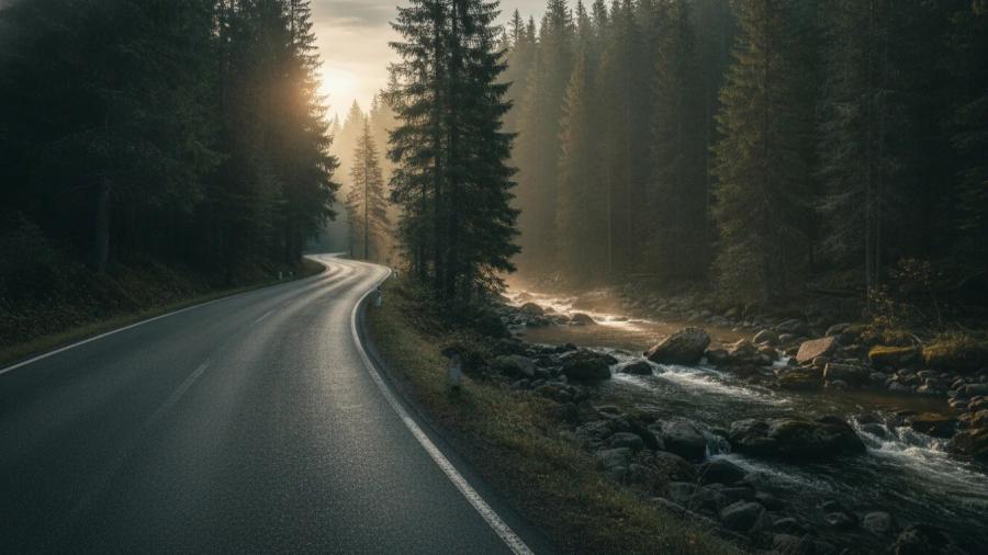 Šumavské serpentiny — krajina na trase