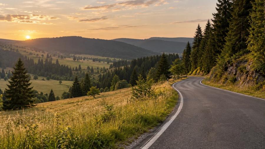 Z Chebu přes Krušné hory do Boče — krajina na trase
